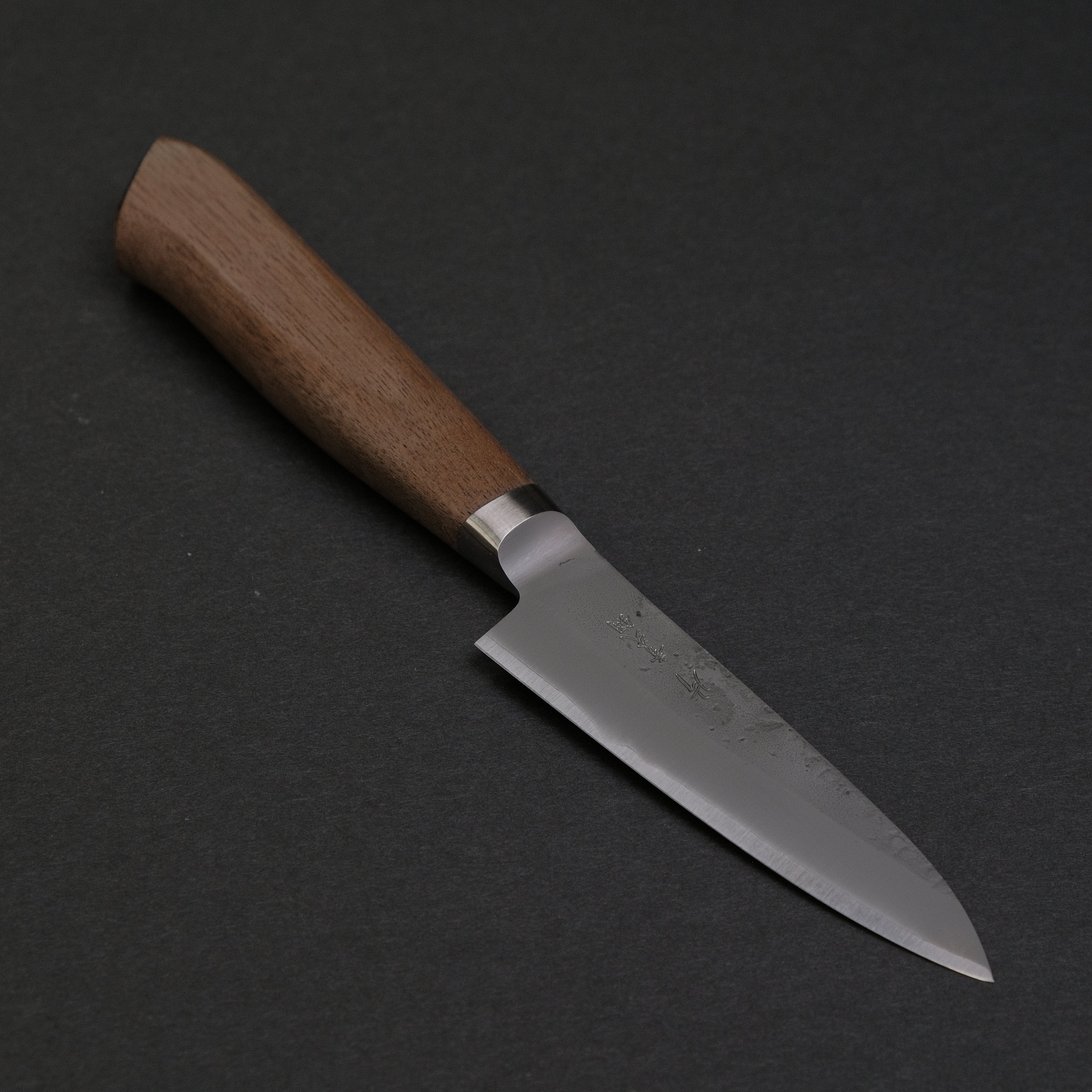 Hitohira TD Blue #2 Stainless Clad Nashiji Yo Paring Knife 90mm with Walnut Handle - Perfect for Fruit Peeling, Vegetable Slicing & Kitchen Prep