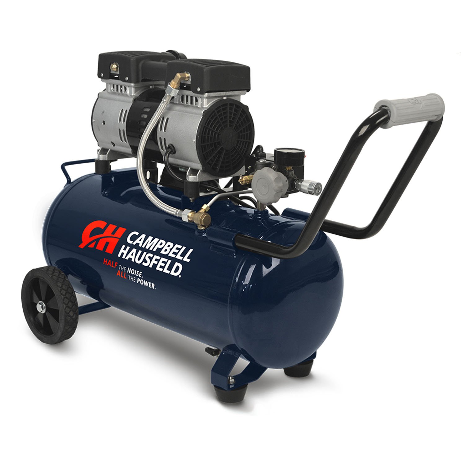 **Campbell Hausfeld 8 Gallon Air Compressor – 65dB Ultra Quiet, 120V, 125 Max PSI, Oil-Free & Maintenance-Free – Perfect for Home DIY, Garage, and Professional Use**    *(Use Cases: Inflating tires, powering air tools, spray painting, and home workshop projects.)*