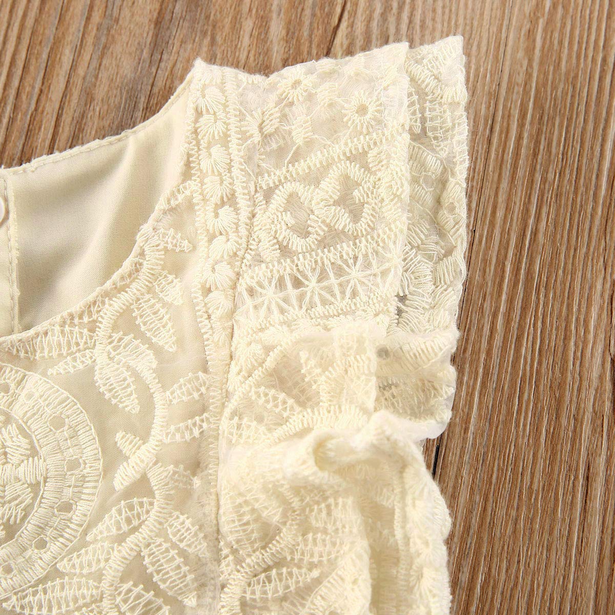 Kayotuas Baby Girl Lace Romper - Boho Style Newborn Photography Outfits with Ruffle Sleeves & Tutu Dress - Infant Jumpsuit for Special Occasions, Photo Shoots & Birthday Parties