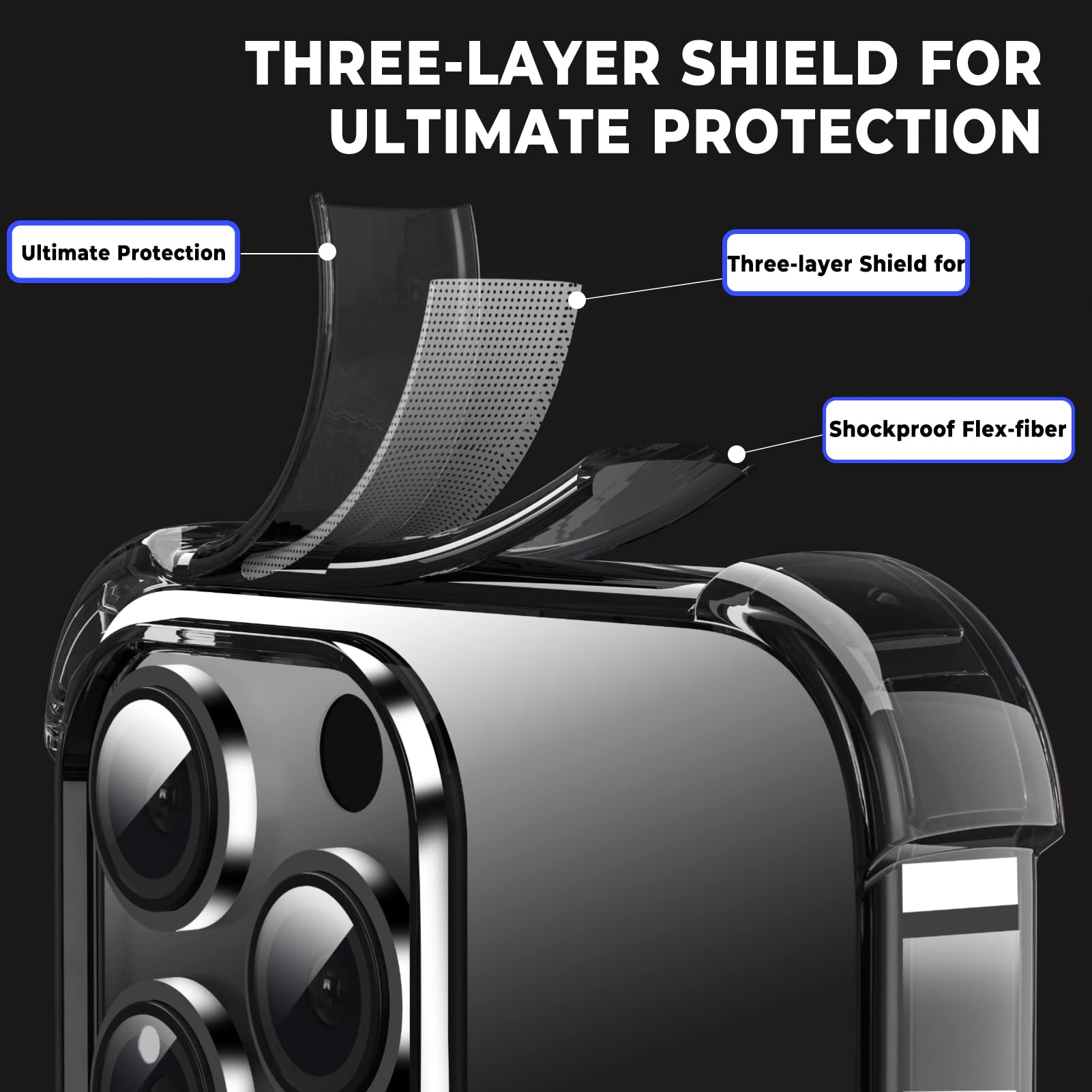 ORIbox iPhone 12/12 Pro Case - Shockproof Black Protective Cover with 4 Corner Protection | Perfect for Outdoor Activities, Sports & Daily Use