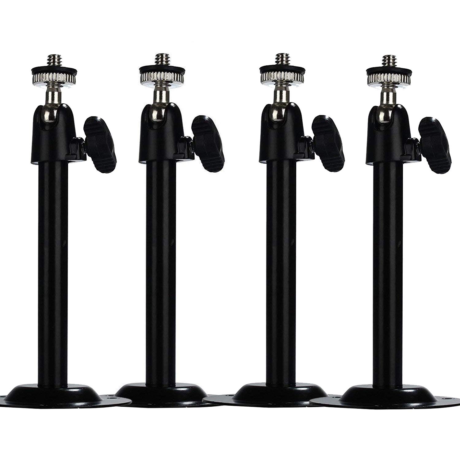 5.5 Inch Security Camera Wall Mount for Arlo & CCTV Bullet Cameras - Heavy Duty Outdoor/Indoor Ceiling Mount Bracket (4 Pack, Black) - Perfect for Home Surveillance, Office Security & Business Monitoring