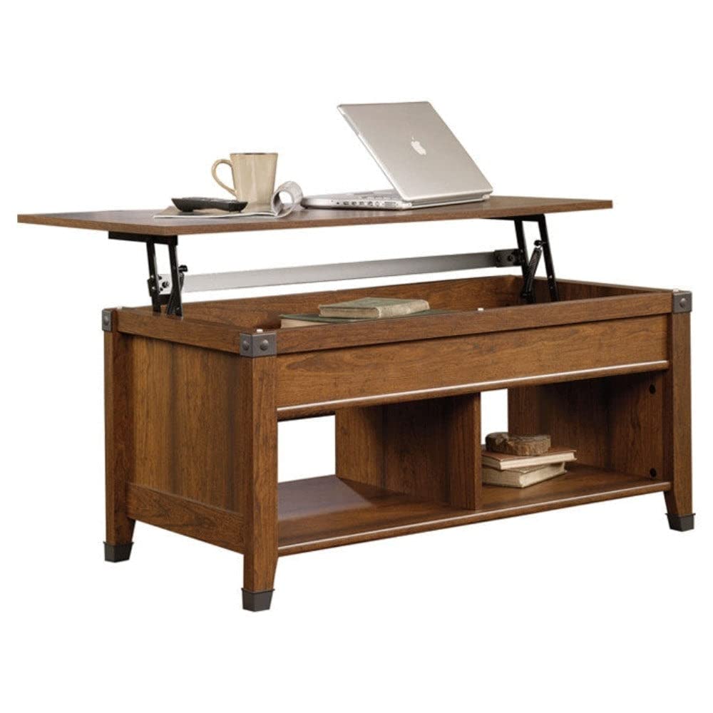 Washington Cherry Lift-Top Coffee Table with Storage - Convertible Ottoman & Hidden Compartment for Living Room, Small Spaces & Home Office