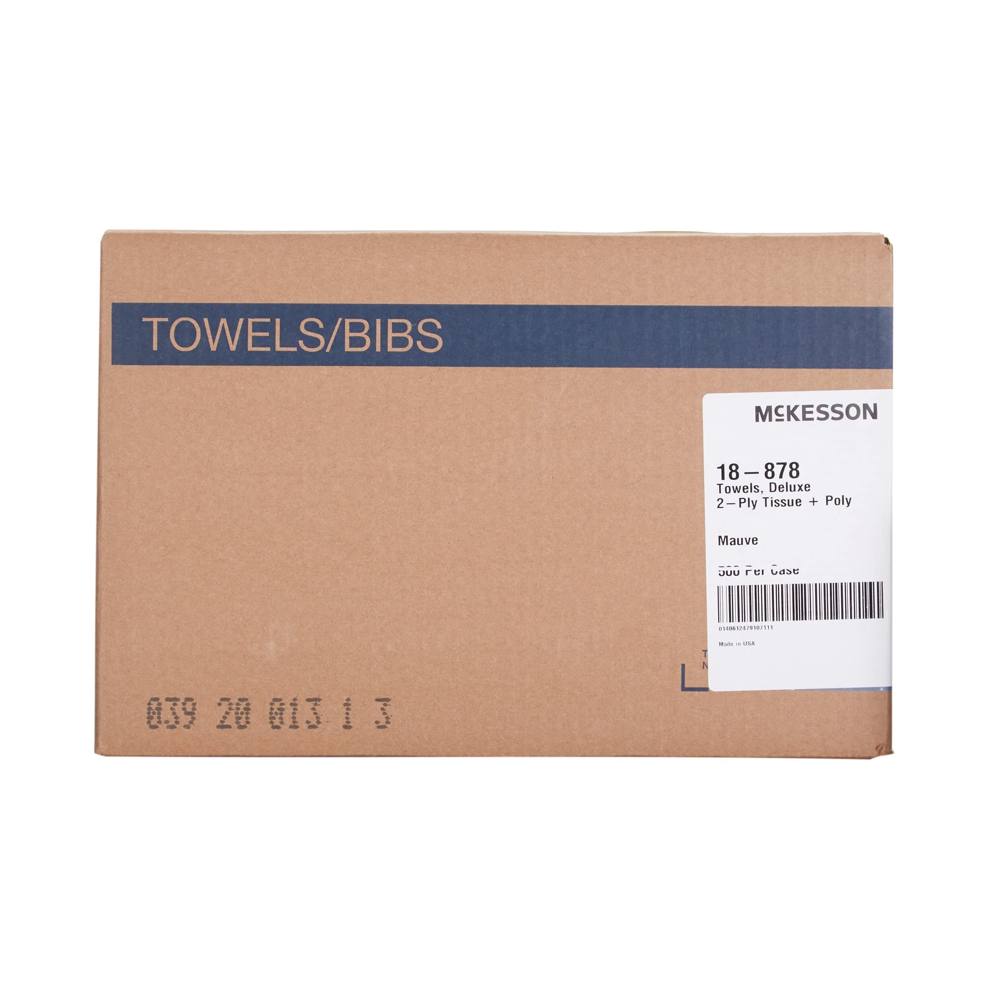 McKesson Disposable Dental Bibs Towels [500 Pack] - 13x18 Inch 2-Ply Waffle Embossed Poly Back Tissue for Tattoo, Nail Salon & Medical Use - Soft Mauve Color for Hygienic Patient Care