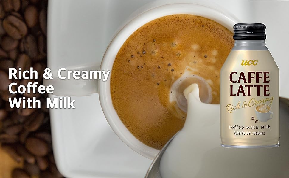 UCC Caffe Latte & Matcha Latte Variety Pack - 8.79 Fl Oz (Pack of 6) | Ready to Drink Coffee & Tea | Imported from Japan | Perfect for Office, Travel & Quick Breakfast