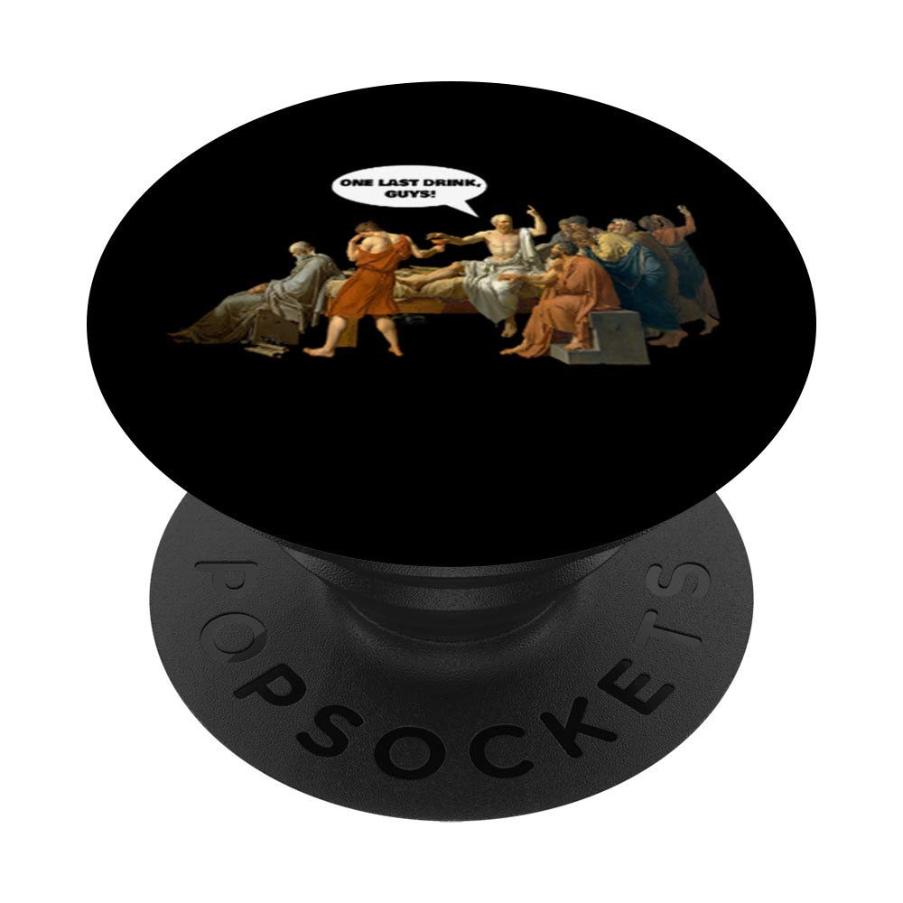 Socrates One Last Drink Ironic Philosopher Design - Swappable PopGrip for Phones & Tablets | Perfect Gift for Philosophy Lovers & Students