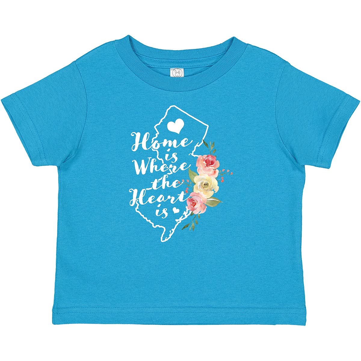Inktastic New Jersey Home is Where The Heart is Watercolor Baby T-Shirt - Soft Cotton Infant Tee for Boys & Girls - Perfect for Family Outings, Playdates & Photo Shoots