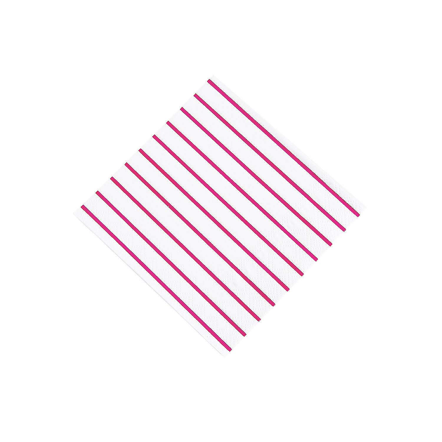 Pink Metallic Stripe Beverage Napkins - 32 Pack - Elegant Party Supplies for Weddings, Birthdays & Cocktail Events