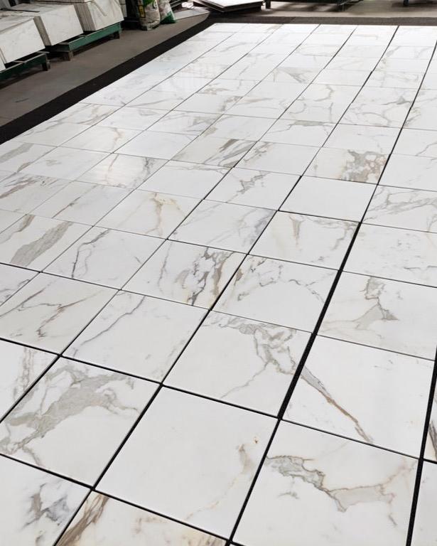 Premium Calacatta Gold Marble Tile 18x18 - Luxury Italian Marble Floor & Wall Tile for Kitchen, Bathroom, and Living Room Renovation