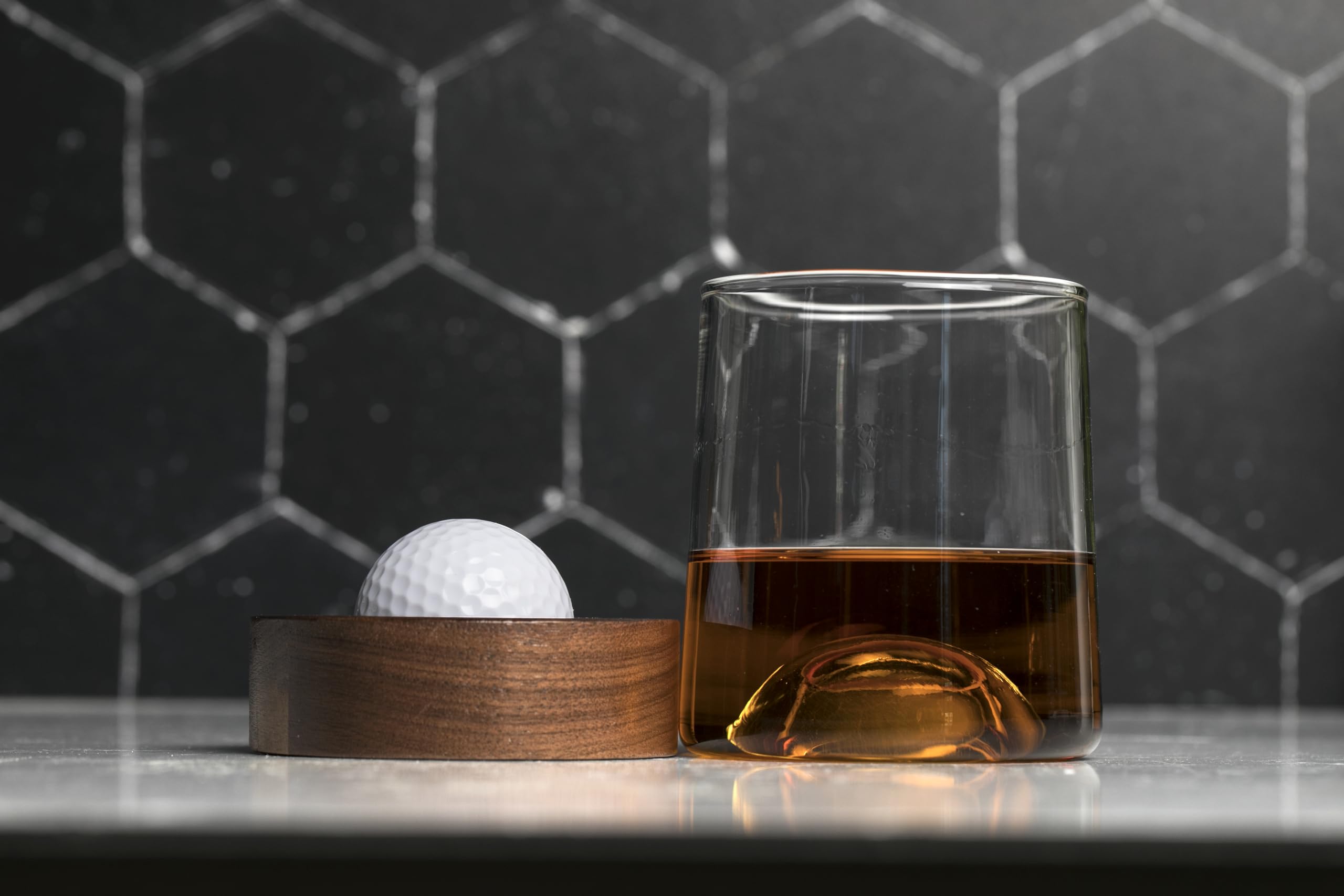 Personalized Golf Coaster & Whiskey Glasses Set - Unique Golf Gifts for Men & Women - Perfect for Golf Lovers & Whiskey Enthusiasts (2-Piece Set) - Ideal for Birthday, Anniversary, Father's Day & Holiday Gifting