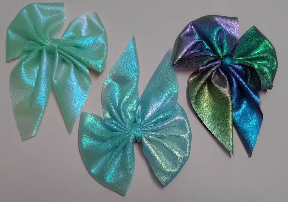 Blue & Multicolor Ribbon Bow Hair Clips for Women & Girls - Pack of 3 | Hair Barrettes for Party, Wedding, Prom & Daily Wear Accessories
