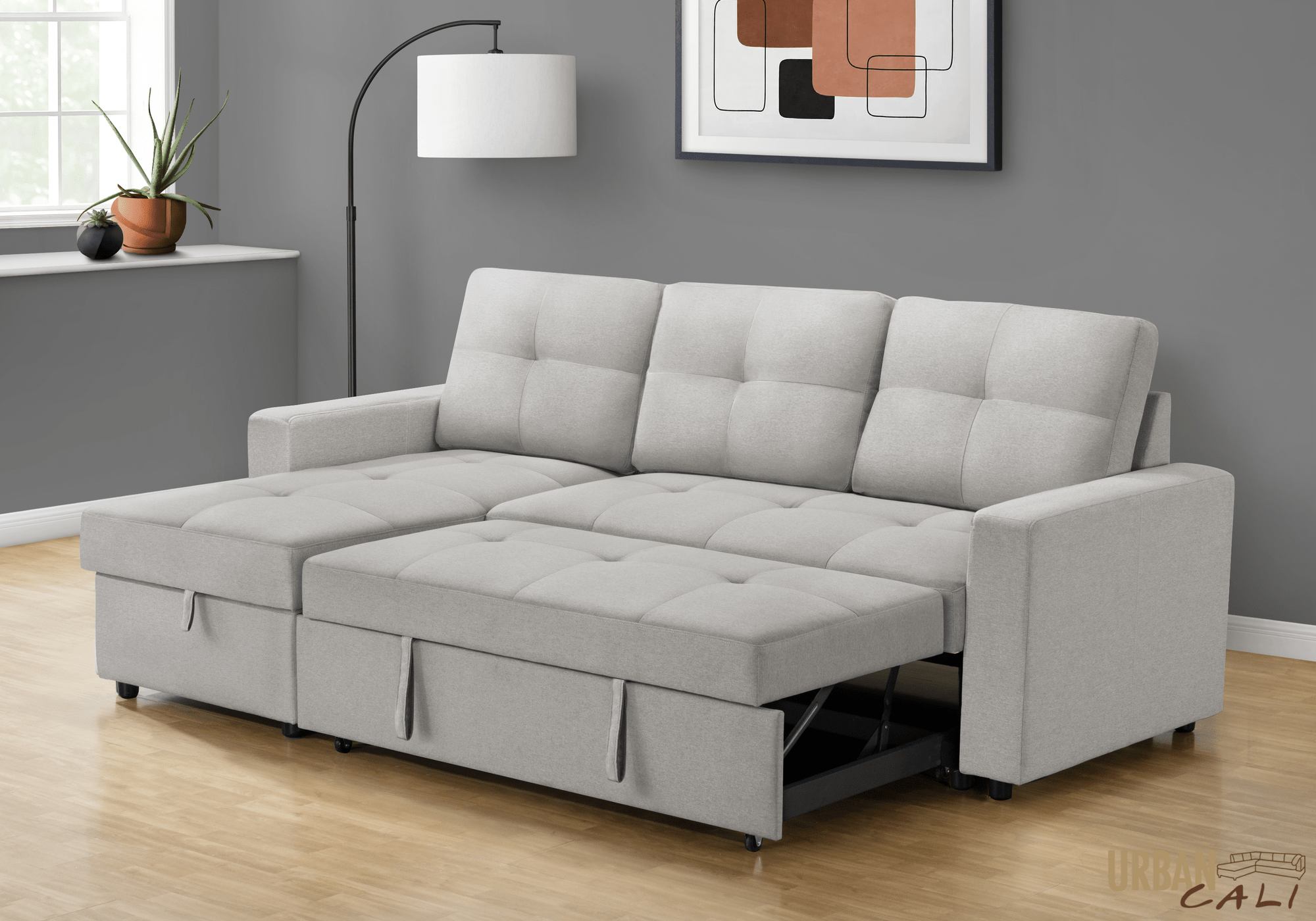Venice Sleeper Sectional Sofa Bed with Reversible Storage Chaise - 5 Color Options | Convertible Couch for Small Spaces, Guest Room & Apartment Living
