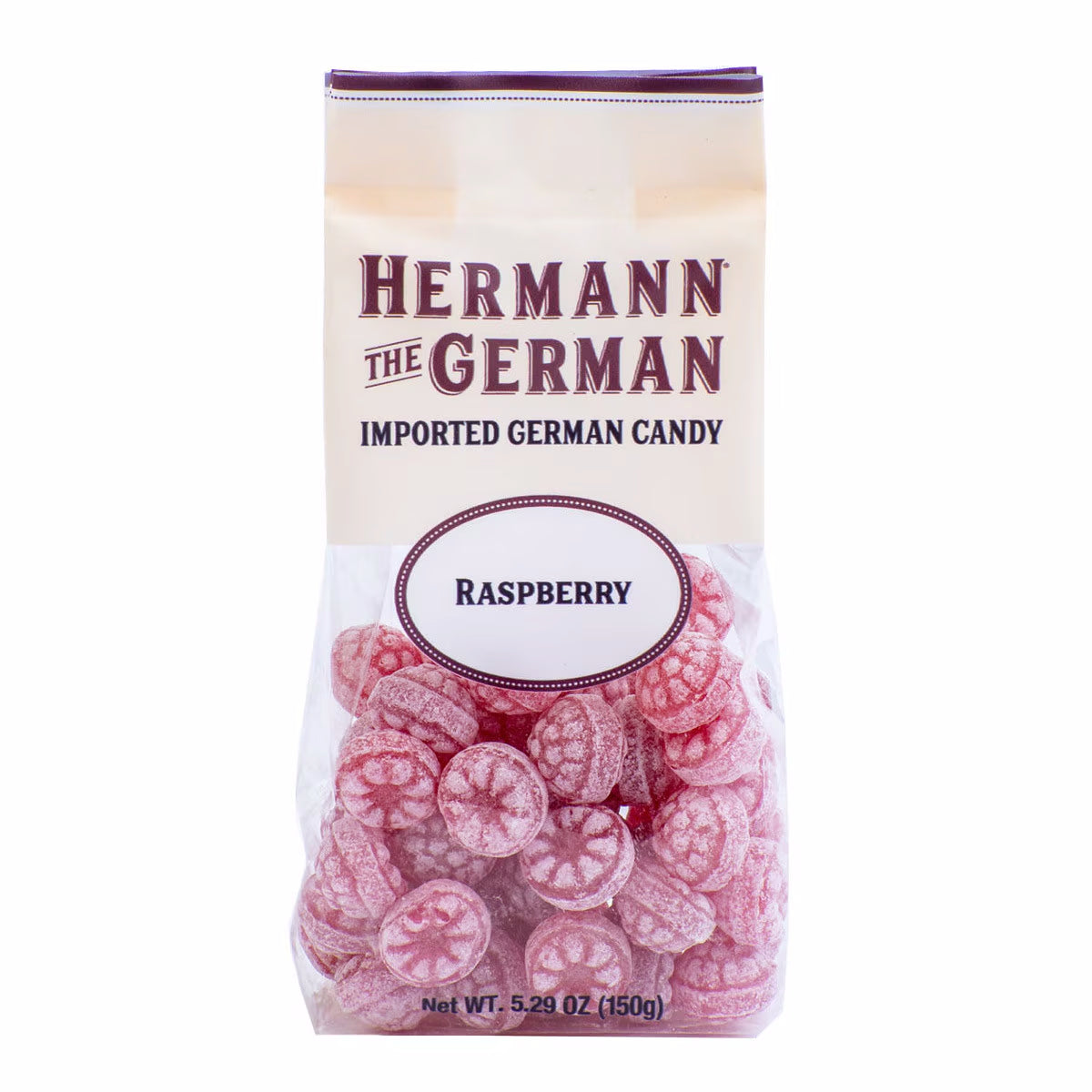Hermann the German Raspberry Hard Candy - Delicious Fruit Flavored Sweets for Parties, Gifts & Everyday Snacking