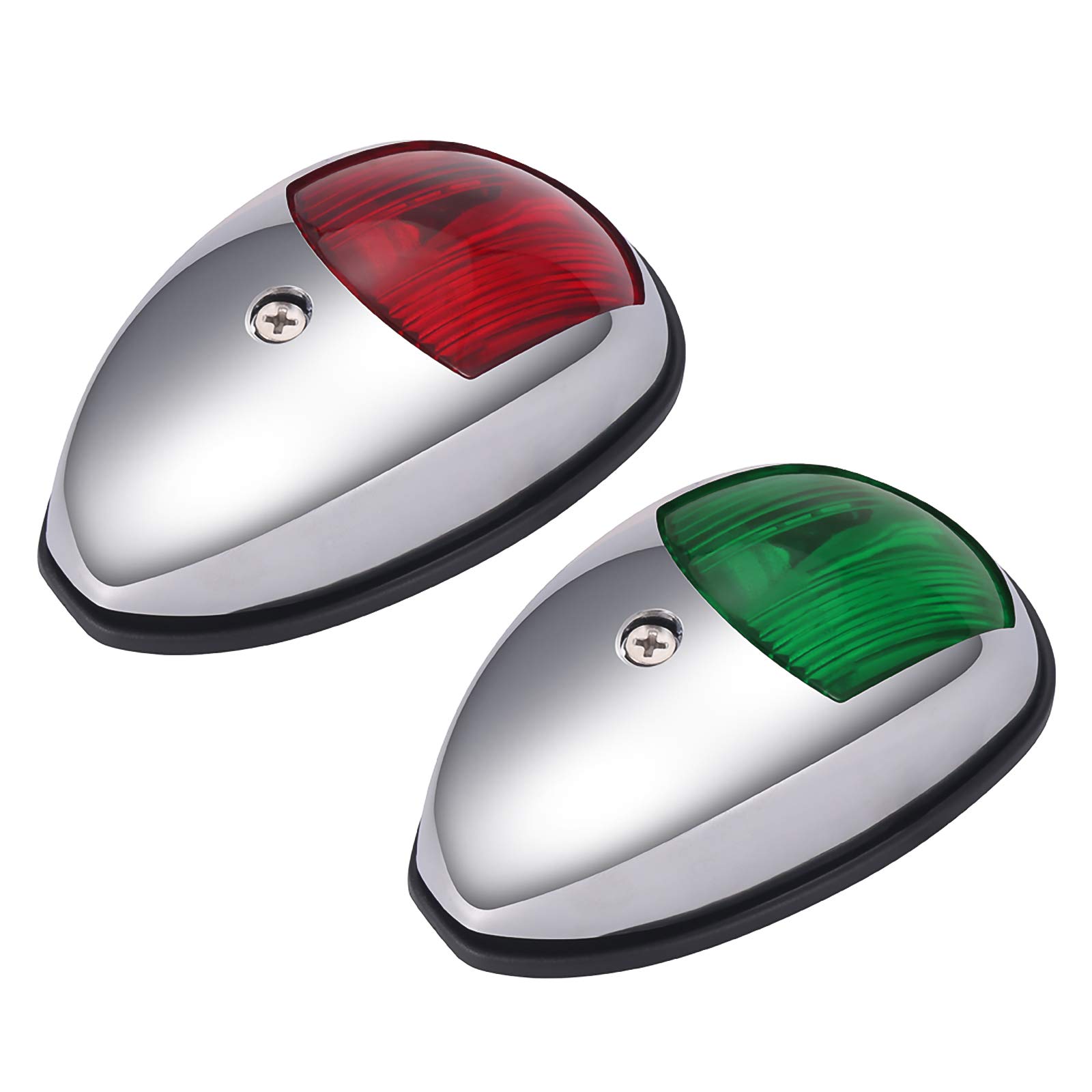 Blingbin Marine Navigation Lights - 2Pcs Red & Green Deck Mount Boat Lights, 12-24V Waterproof LED Sailing Signal Lights for Yachts, Fishing Boats, and Skeeters | Perfect for Night Cruising & Water Safety