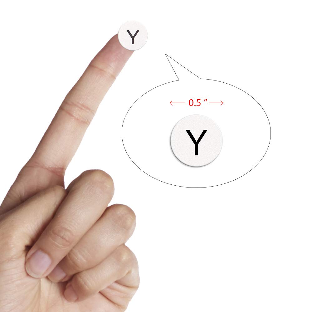 DealzEpic - Letter Y Alphabet Stickers - 15 Sheets Small Round Self-Adhesive Paper Labels for Scrapbooking, DIY Crafts & Organizing