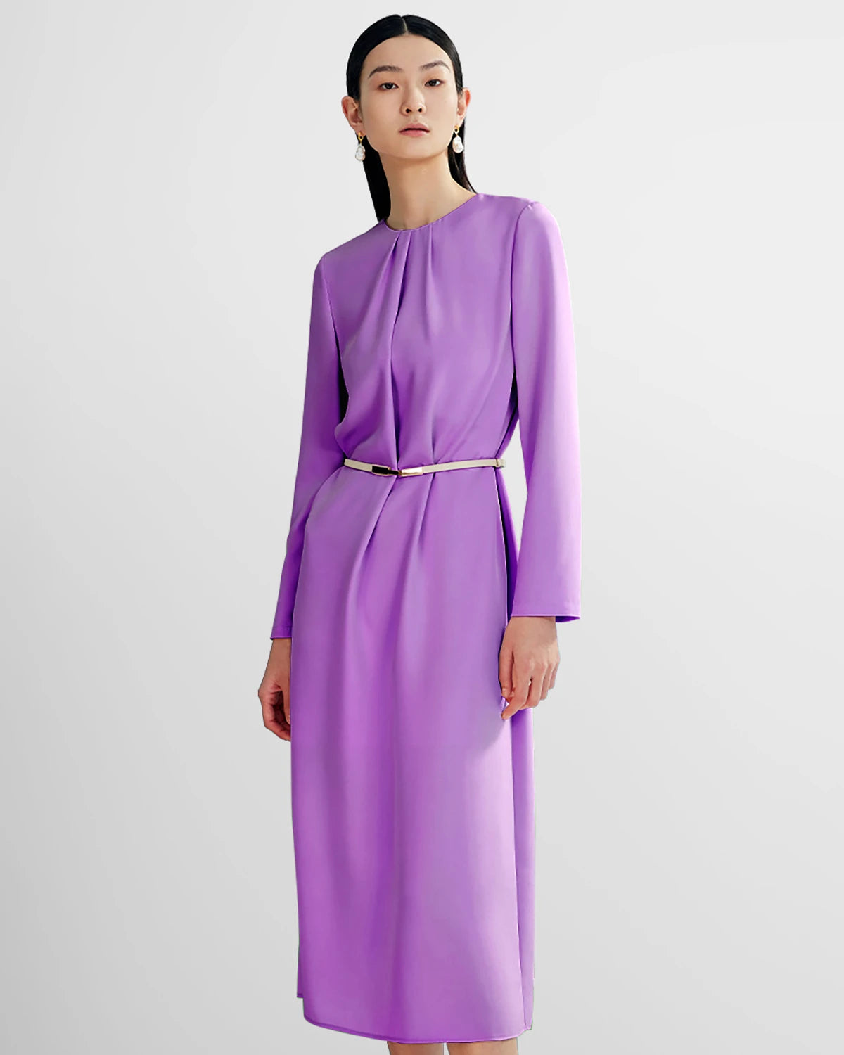 Elegant Women's Basic Silk Dress with Back Slit - Perfect for Evening Parties, Date Nights & Special Occasions