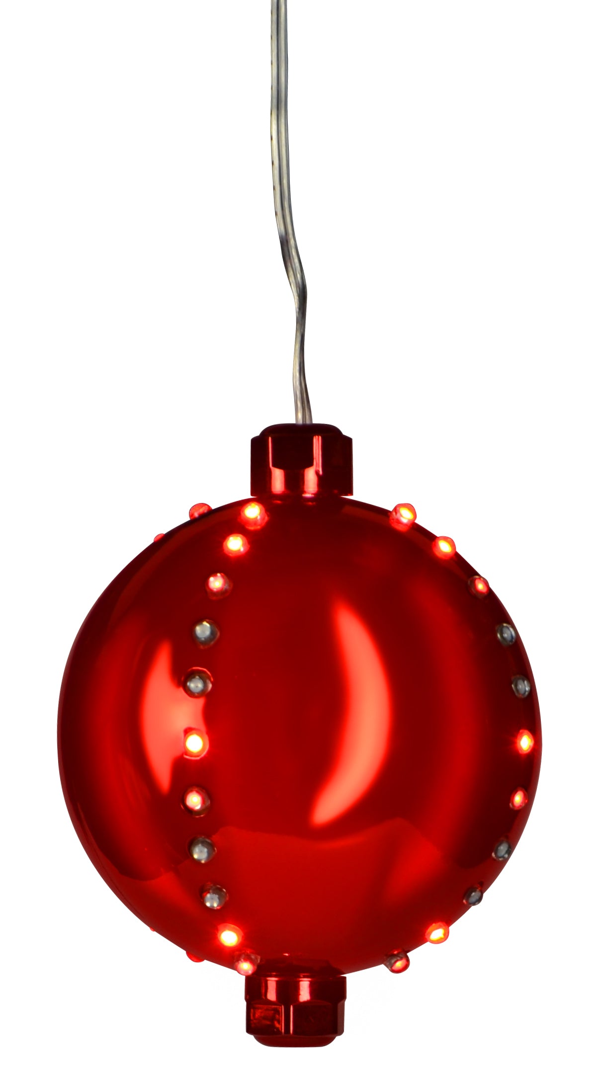 4 Pack Round LED Snowfall Hanging Ornaments - Christmas Tree Decorations with Warm White Lights for Indoor/Outdoor Holiday Decor (Home, Party, Garden)
