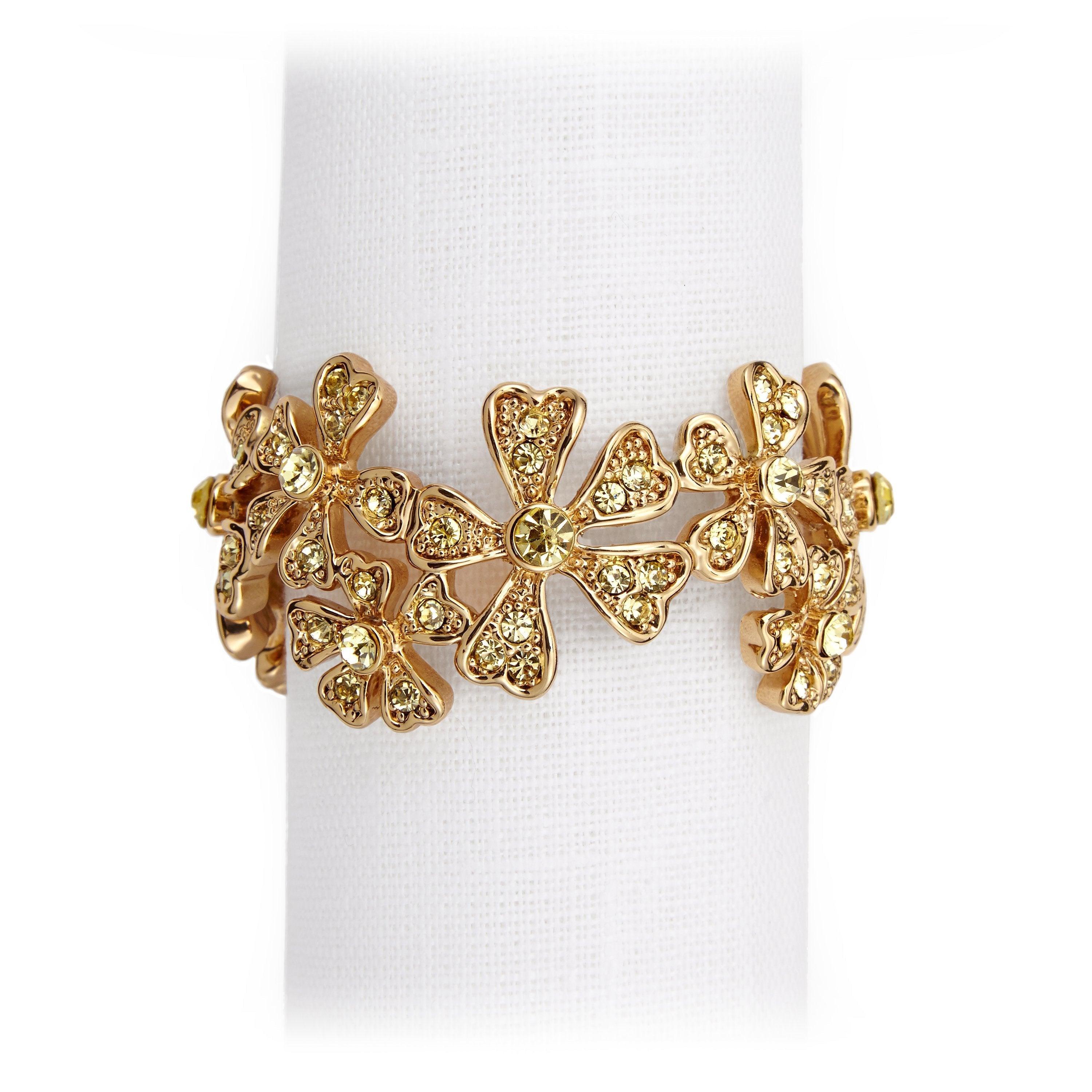 Elegant Garland Napkin Rings Set of 4 - Premium Table Decor for Weddings, Parties & Holiday Dining