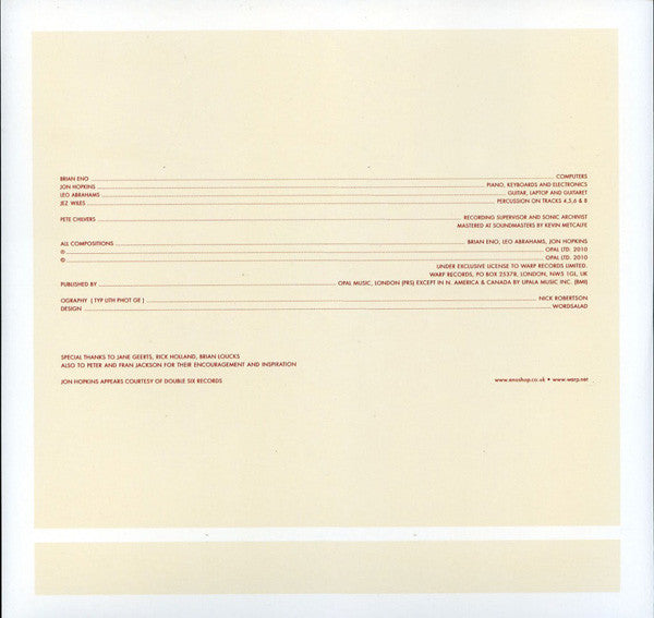 Brian Eno with Jon Hopkins & Leo Abrahams - Small Craft on a Milk Sea (2xLP Vinyl Record, Album, Reissue, Mint Condition) - Perfect for Ambient Music Lovers & Vinyl Collectors