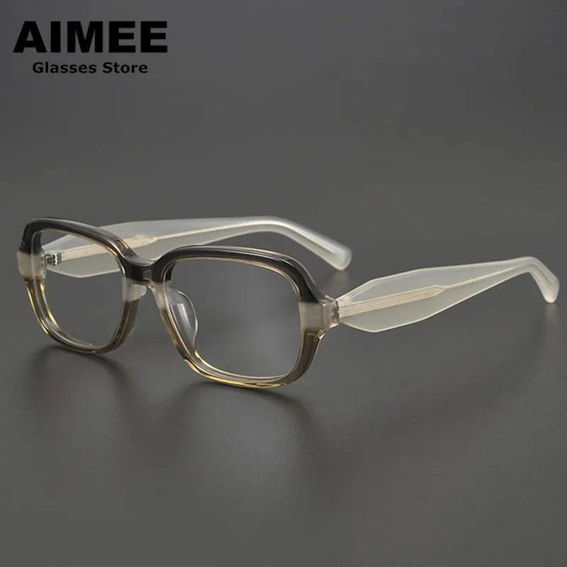 Aimee Unisex Full Rim Square Thick Acetate Eyeglasses Frame 5002 - Stylish & Durable for Men & Women - Perfect for Reading, Work, and Fashion Accessories