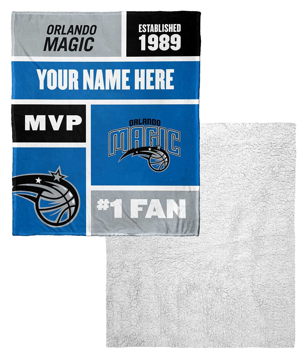 Orlando Magic NBA Sherpa Throw Blanket 50x60 Inches - Personalized Colorblock Design for Cozy Home & Game Day Comfort