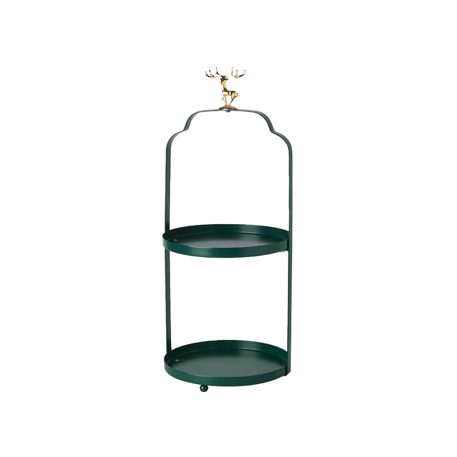 2-Tier Wrought Iron Cake Stand with Exquisite Handle - Multi-Color Dessert Display for Weddings, Parties & Events - Perfect for Cupcakes, Pastries & Sweet Treats (Green)