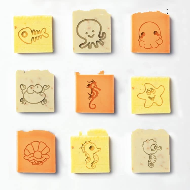 Handmade Aquatic Creatures Soap - Mini DIY Stamp Seal Soap for Bath, Gift & Kids Crafting | Perfect for Party Favors, Baby Showers & Creative Play