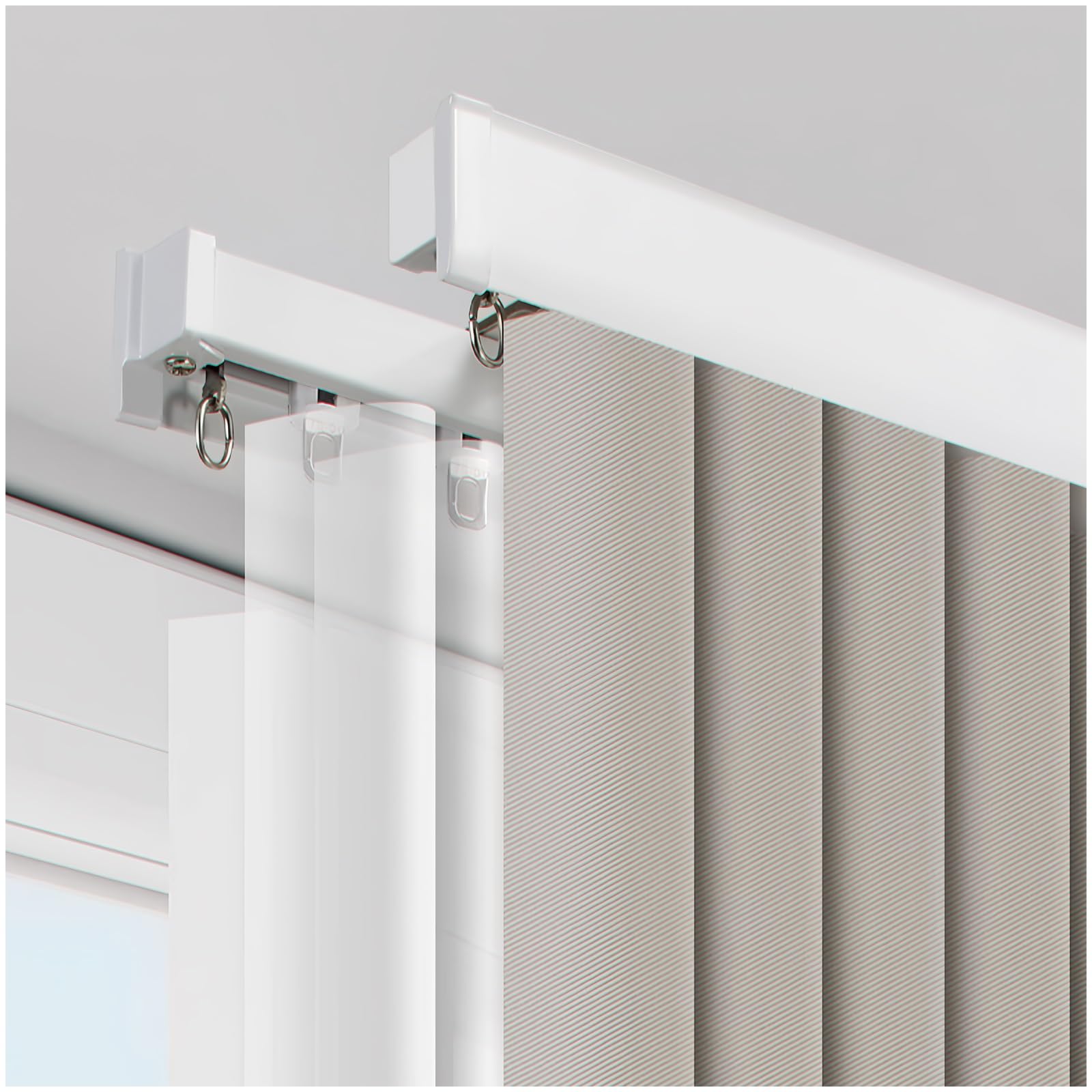 Heavy Duty Aluminum Ceiling Track Curtain Rail - 1.8m/5.9FT Black Room Divider System for Bay Windows, Patio & Outdoor Spaces | Perfect for Home, Office and Commercial Use