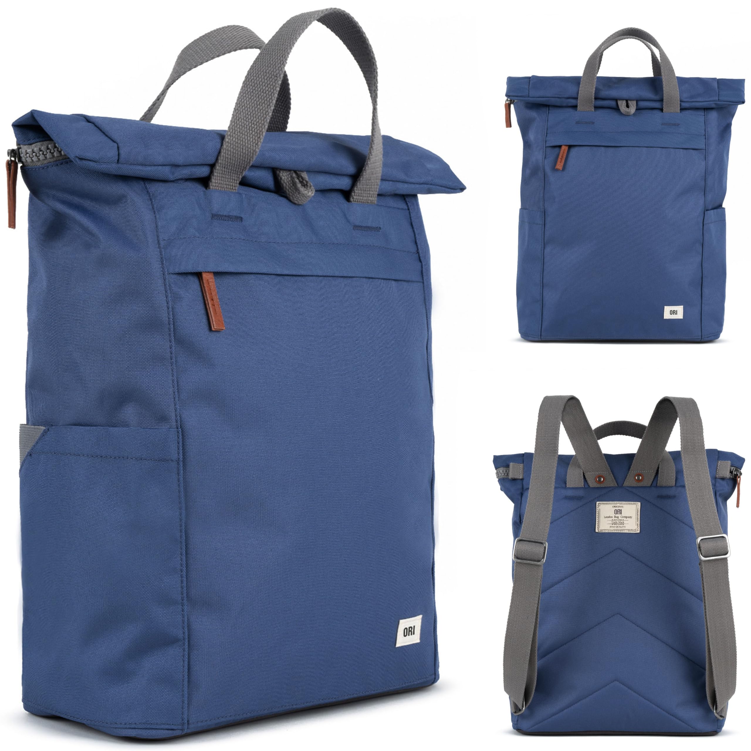 ORI LONDON Finchley Rolltop Backpack - Large Travel Backpack with Pockets for Men & Women - Perfect for Commuting & Outdoor Adventures