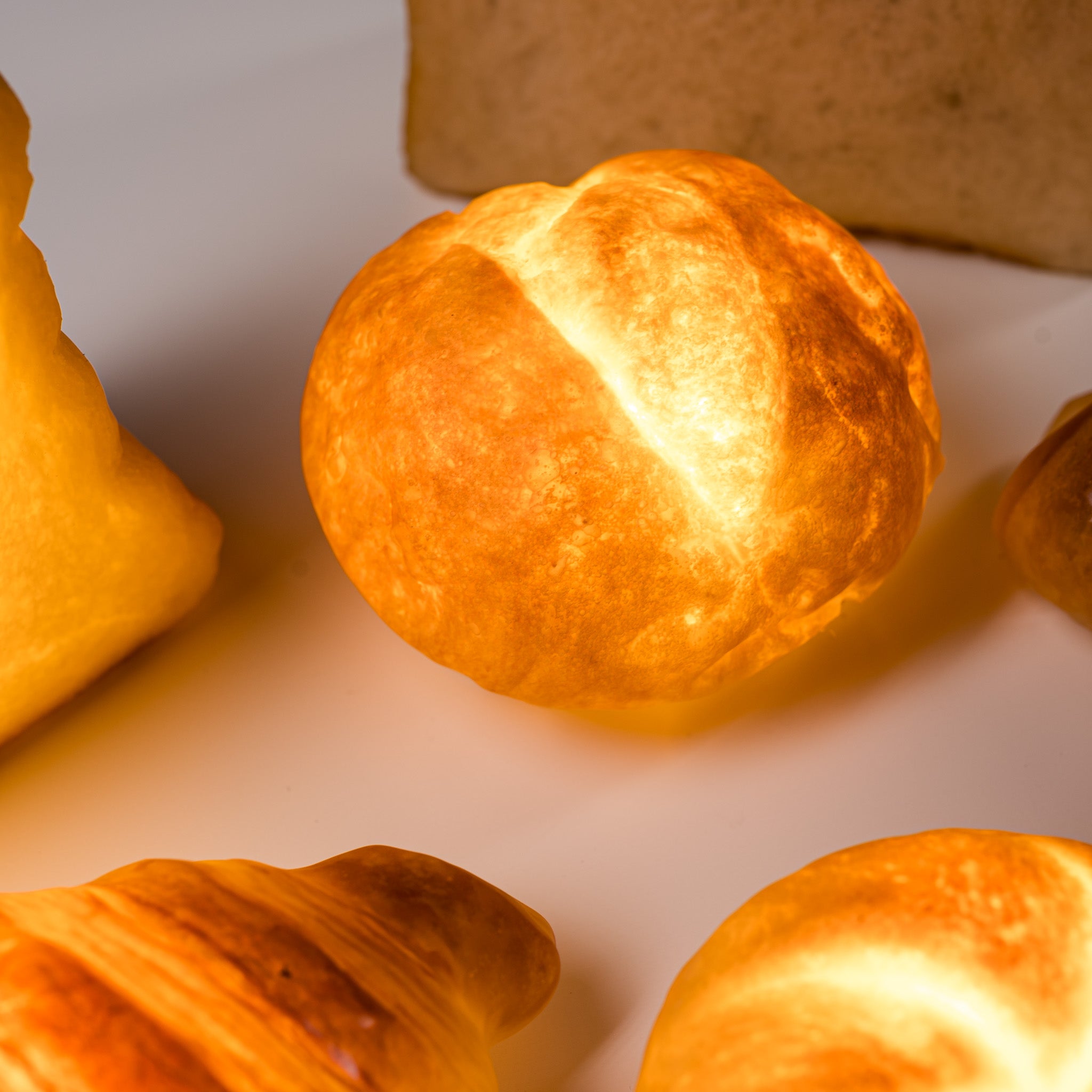 PAMPSHADE Real Bread Lamp - Handmade Petit Bread Night Light by Yukiko Morita | Unique Home Decor for Bedroom, Cafe & Gift Ideas