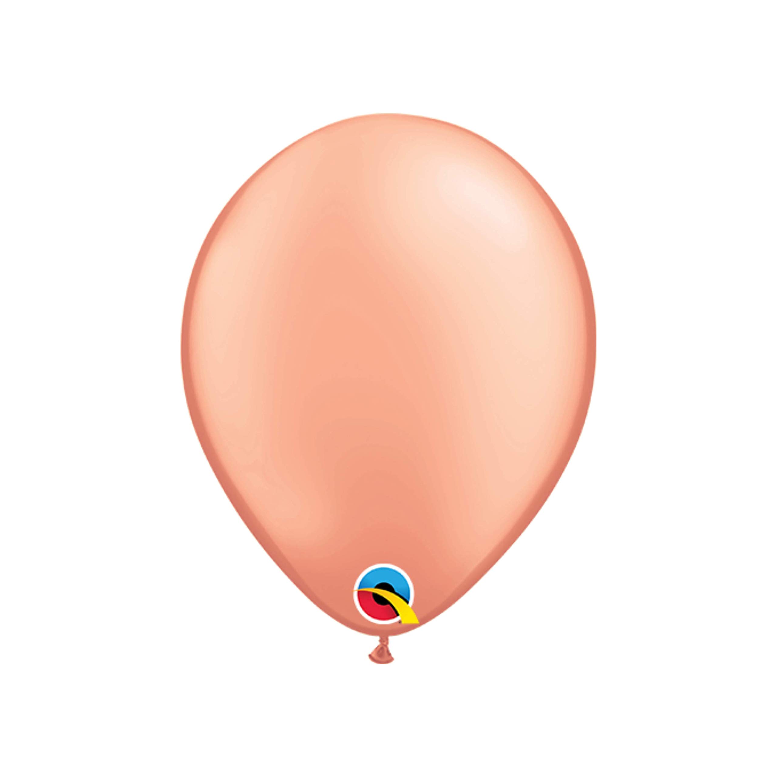 Qualatex 0.5 Inch Round Plain Latex Balloons - Rose Gold for Birthday Parties, Baby Showers & Wedding Decorations