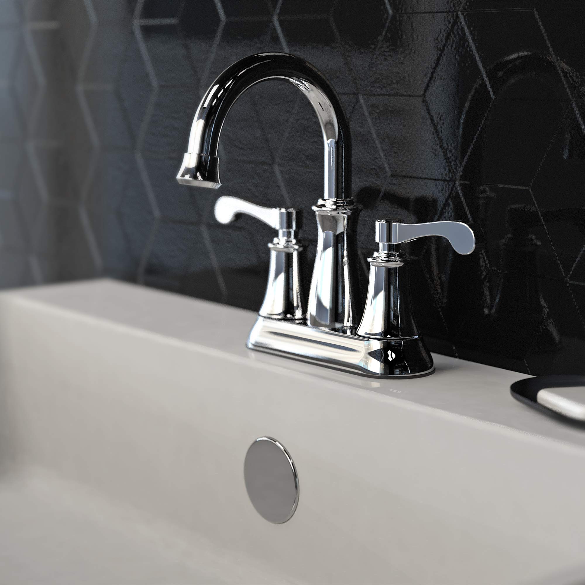 Keeney RUS74WCP Polished Chrome Bathroom Sink Faucet - Modern Water-Saving Design for Bathroom Vanity, Powder Room & Guest Bath Installation