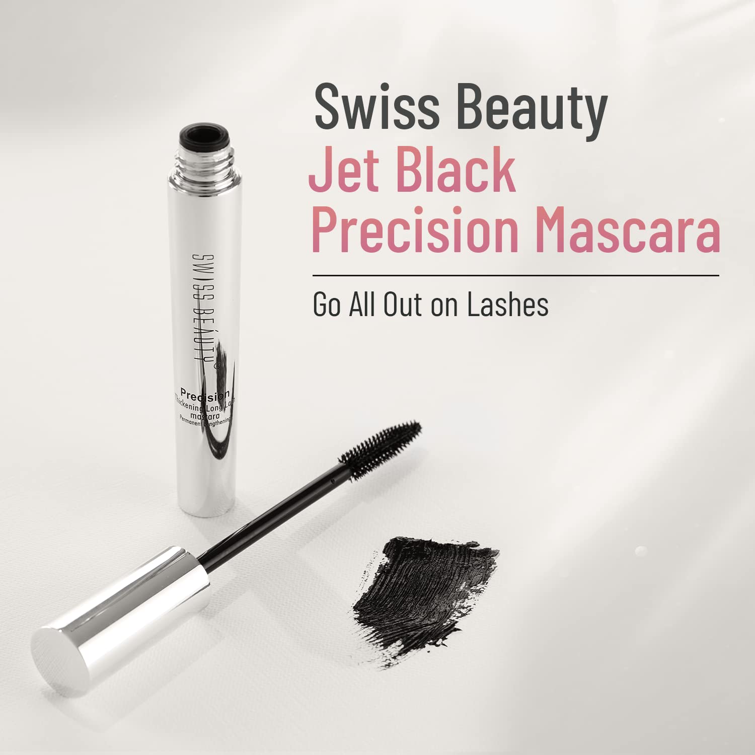 Swiss Beauty Waterproof Volumizing Mascara - Smudge Proof, Long Lasting, Curling Mascara for Dramatic Eye Makeup | Jet Black (8.5ml) | Perfect for Daily Wear, Parties & Special Occasions