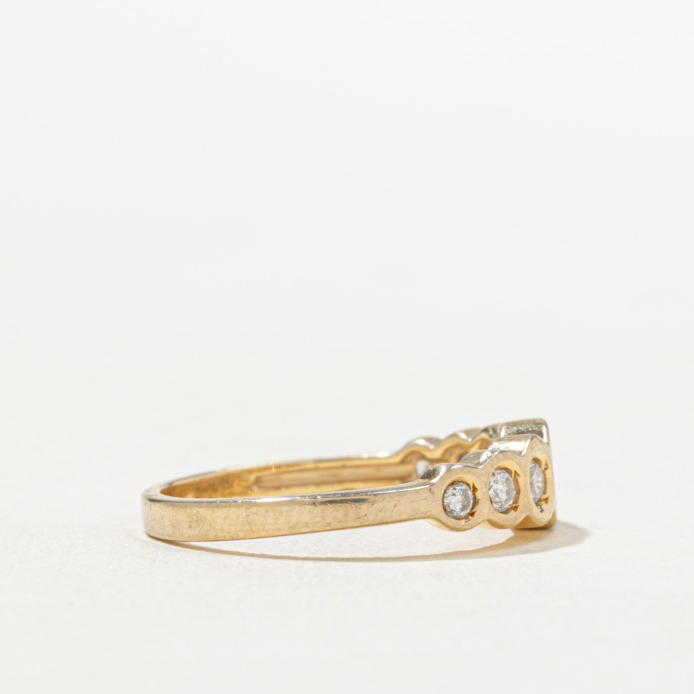 Bezel Set Multi Diamond Band Ring | 0.23ctw | Size 6 | Wedding, Engagement, Anniversary Jewelry Gift for Women