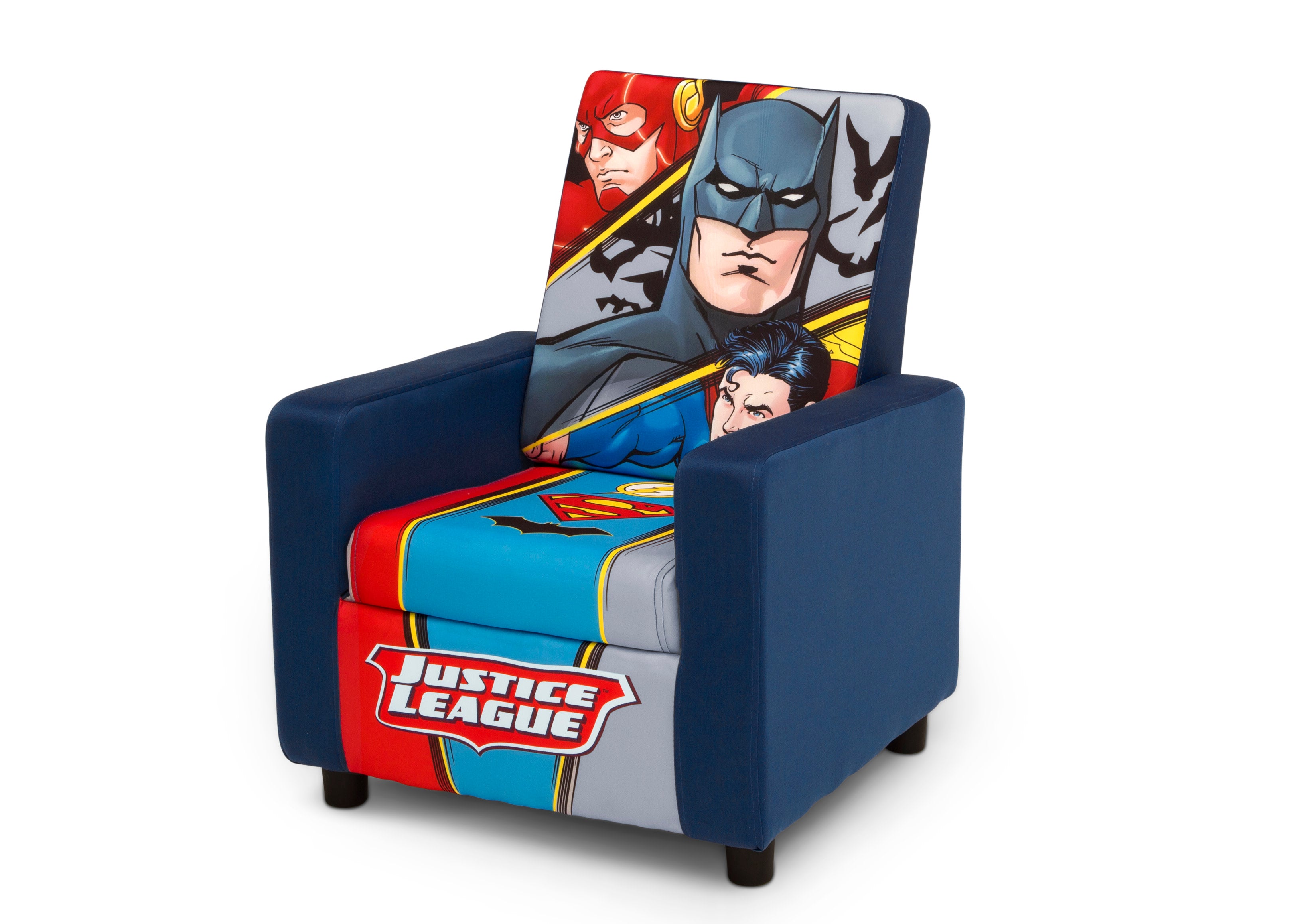 Justice League High Back Upholstered Gaming Chair - Superhero Themed Office Desk Chair for Adults & Teens - Perfect for Gaming, Working, and Home Theater Seating