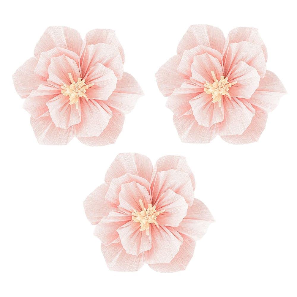 HomeSoGood 3pcs 8inch 3D Crepe Paper Flowers for DIY Wall Decor - Perfect for Kindergarten, Birthday Parties, Weddings & Home Decoration | Vibrant Party Backdrop & Event Styling