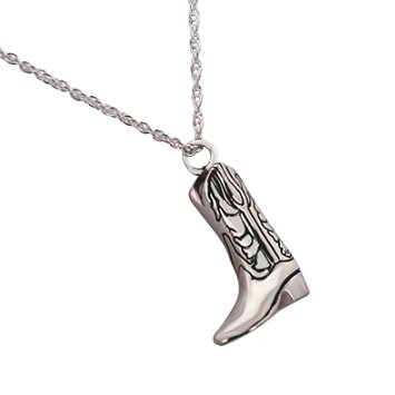 Sterling Silver Cremation Jewelry - Boot Pendant & Necklace for Ashes | Memorial Keepsake for Loved Ones | Perfect for Remembrance, Grieving & Honoring Memories