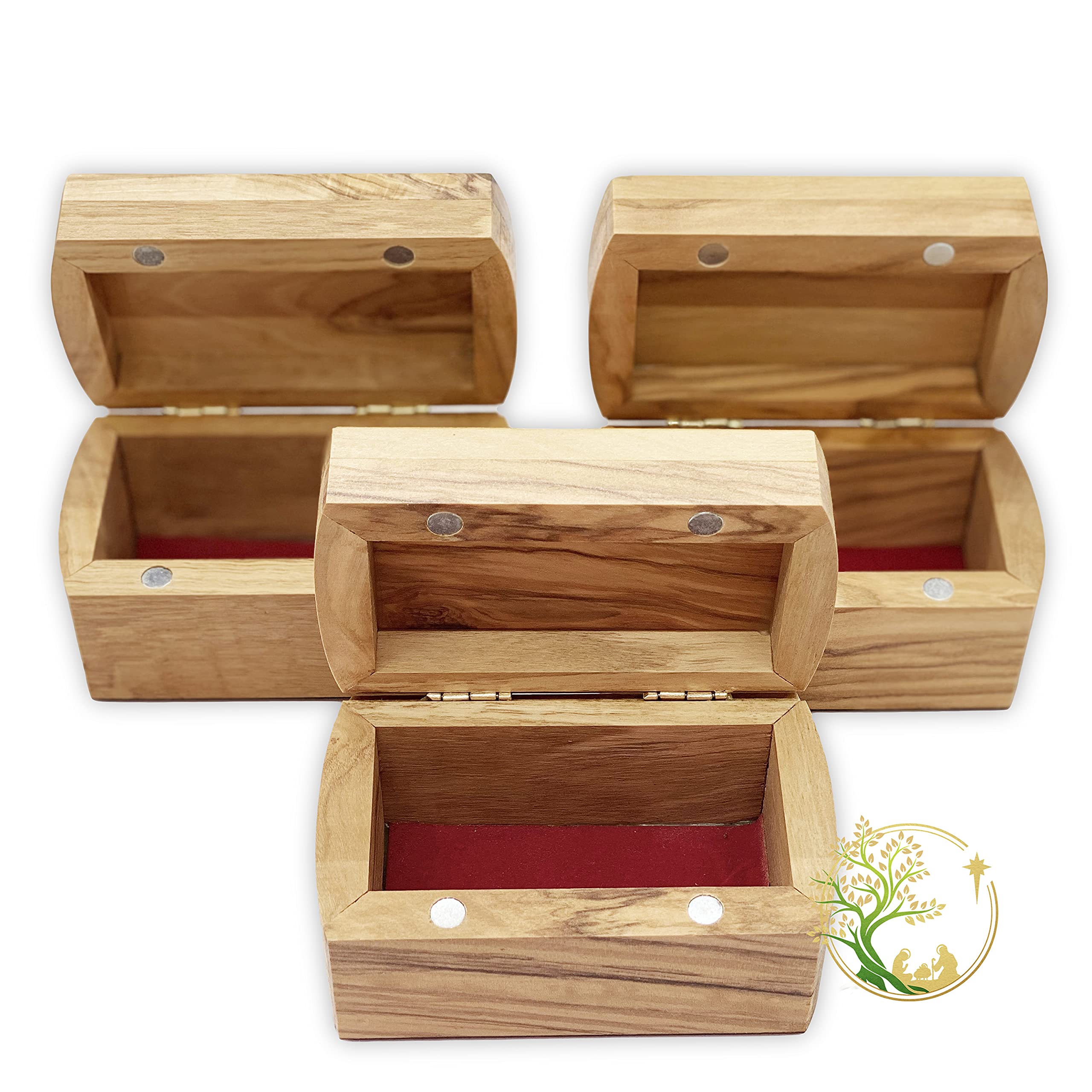 Handcrafted Olive Wood Rosary Jewelry Box - Personalized Holy Land Keepsake for Baptism, Confirmation & First Communion | Elegant Wooden Storage for Religious Gifts & Sacred Items
