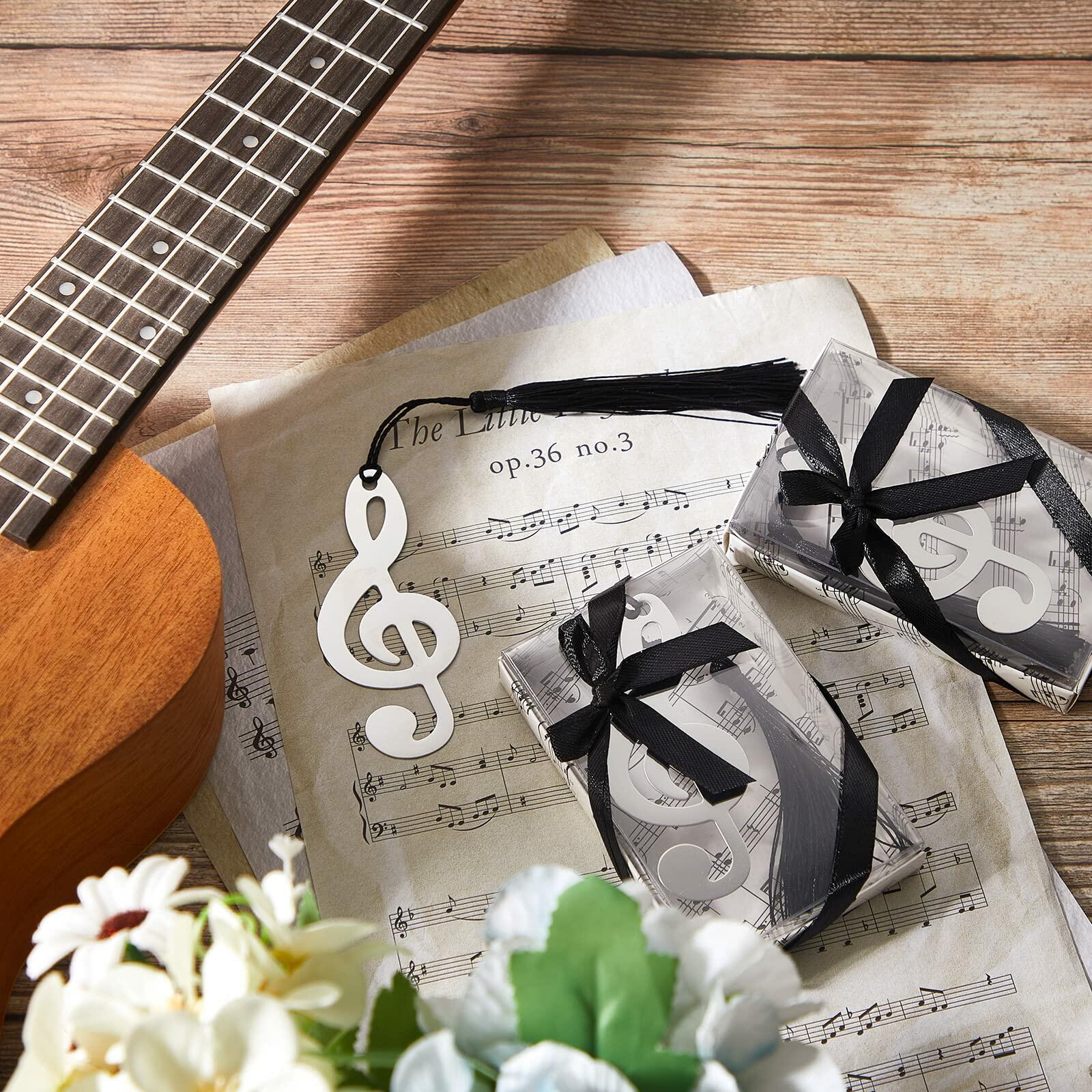 100 Pcs Elegant Silk Tassel Musical Notes Bookmarks - Perfect for Music Lovers, Party Favors, Gifts & Book Club Accessories | Great for Concerts, Music Classes, Reading & Special Occasions