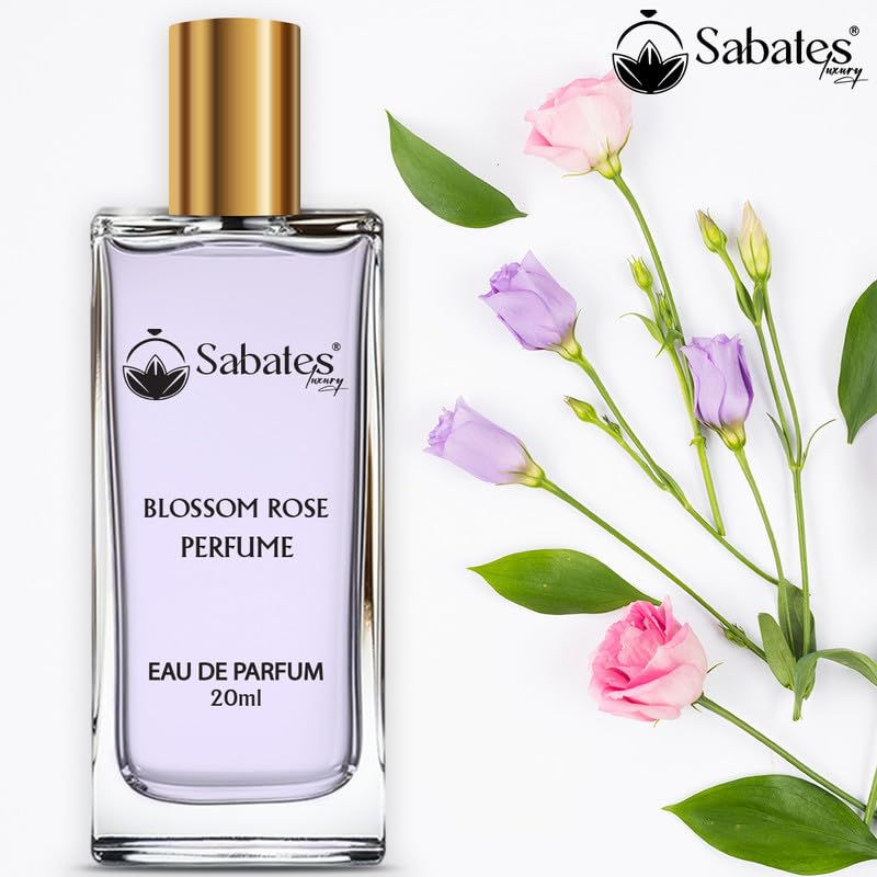 Sabates Blossom Rose Perfume for Women - Long Lasting Floral Beach Fragrance, Romantic & Fresh Scent | Perfect for Date Nights, Beach Vacations & Everyday Wear