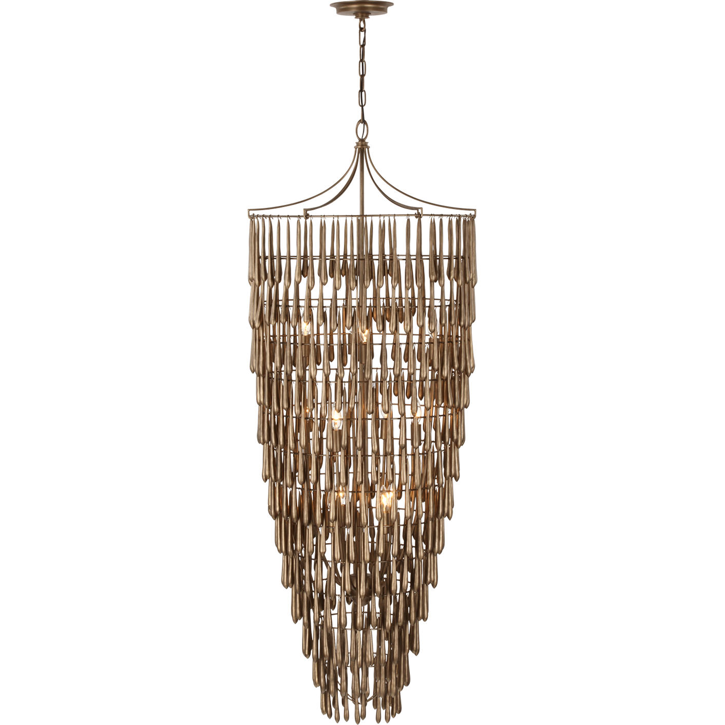 Vacarro Tall Cascading Chandelier - Elegant Crystal Ceiling Light Fixture for Dining Room, Living Room & Bedroom | Perfect for Home Decor & Wedding Venues