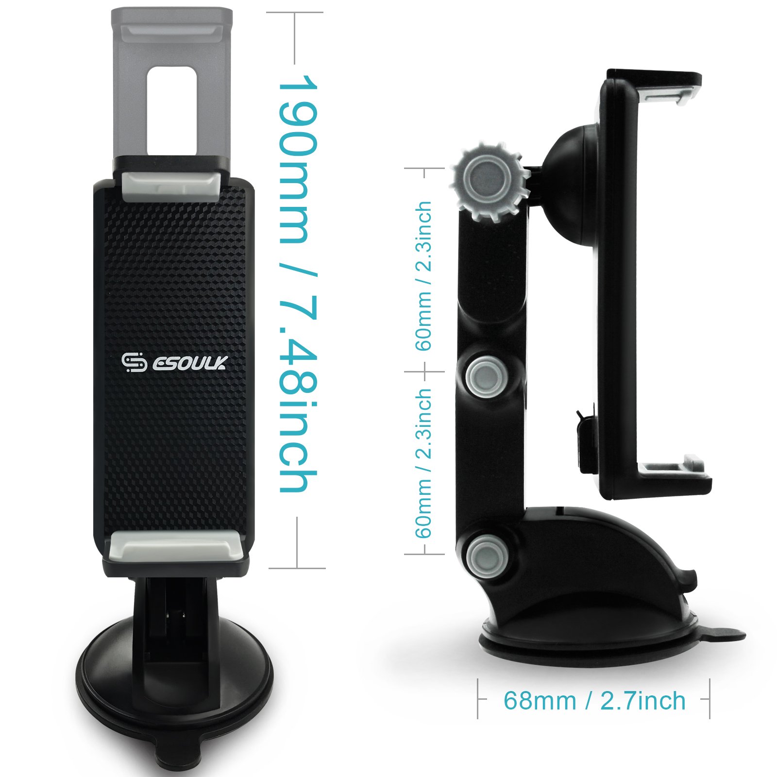 Universal Car Tablet Mount Holder for iPad, iPhone & Android Devices - Windshield & Dashboard Adjustable Stand - Perfect for GPS Navigation, Hands-Free Calls & In-Car Entertainment