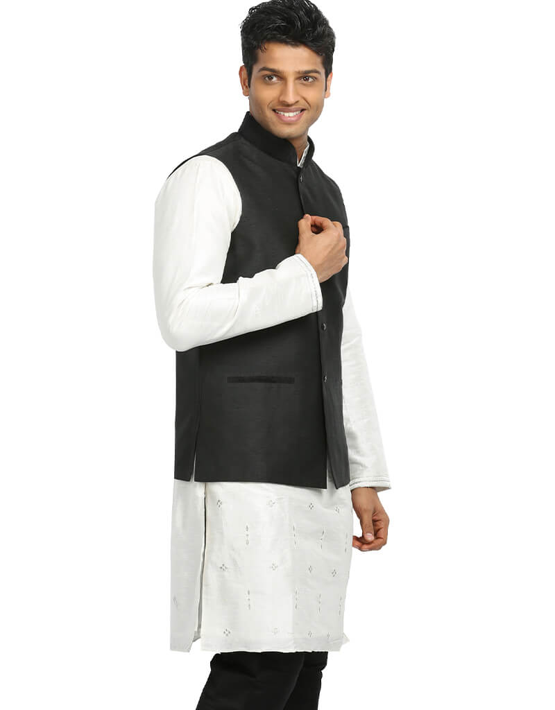 Stylish Black Ethnic Jackets with Art Silk - Perfect for Cultural Events, Festivals & Boho Fashion