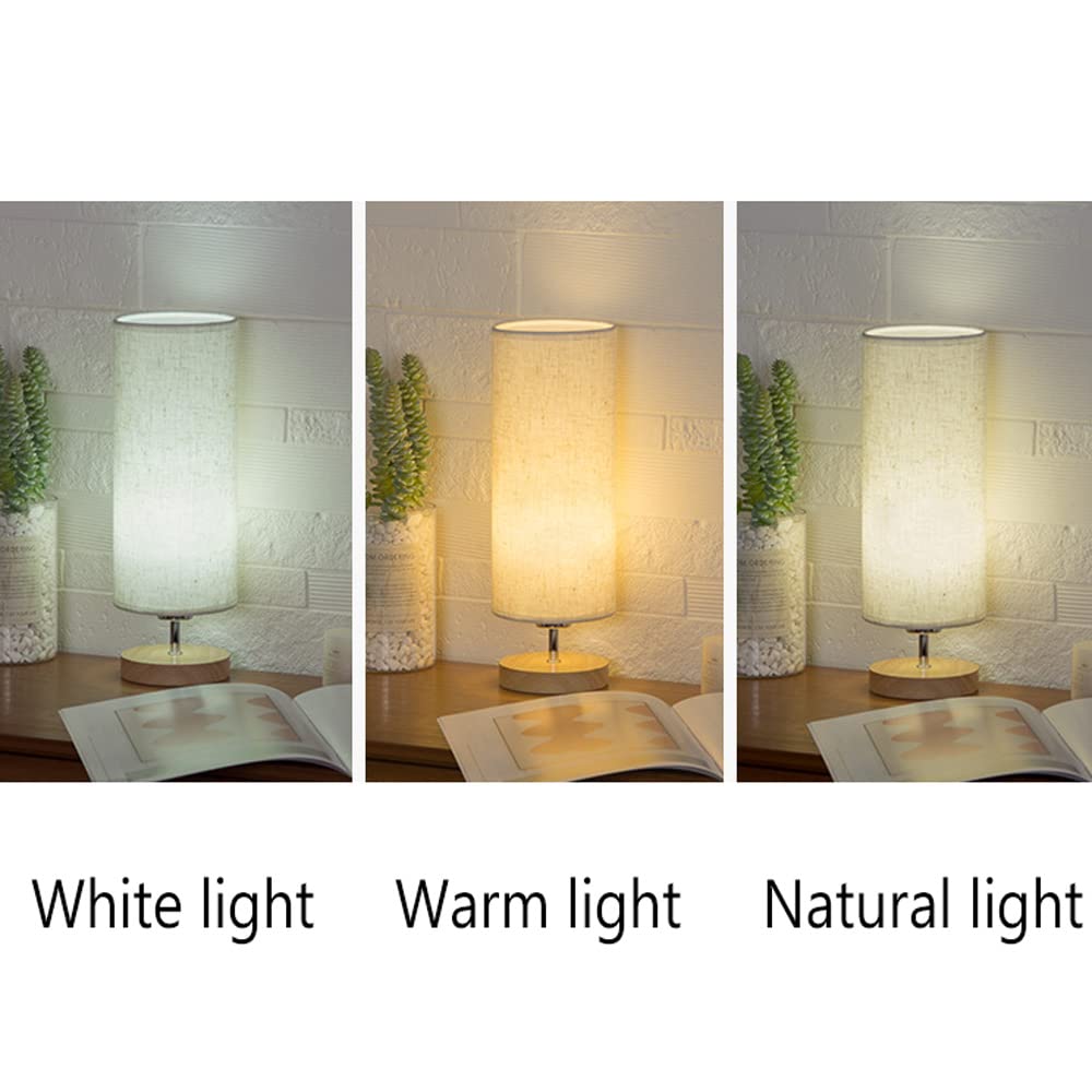 Modern Nightstand Lamp with Beige Linen Shade - Bedside Table Lamp for Bedroom, Living Room & Office - Adjustable Desk Lamp with Soft Lighting for Reading, Nursing & Relaxation