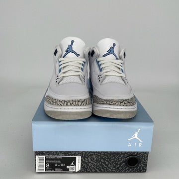 AIR JORDAN 3 UNC Men's Basketball Shoes Size 8 - Authentic CT8532-104 Blue White Sneakers for Casual Wear & Sports Performance