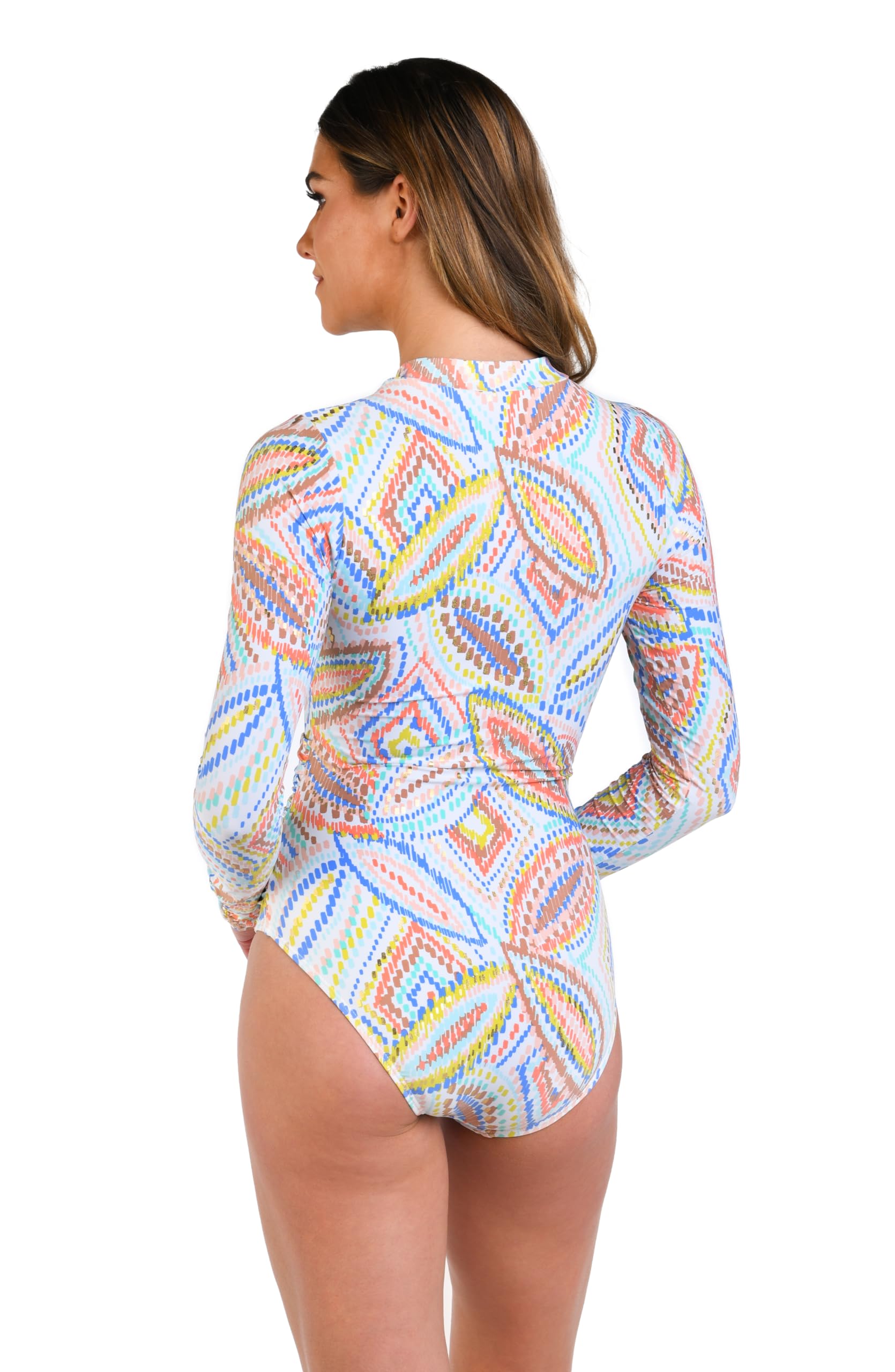 La Blanca Women's Long Sleeve Paddlesuit - UPF 50+ Swimwear Cover Up for Beach, Pool & Resort Wear | Flattering One Piece Swimsuit with Tummy Control