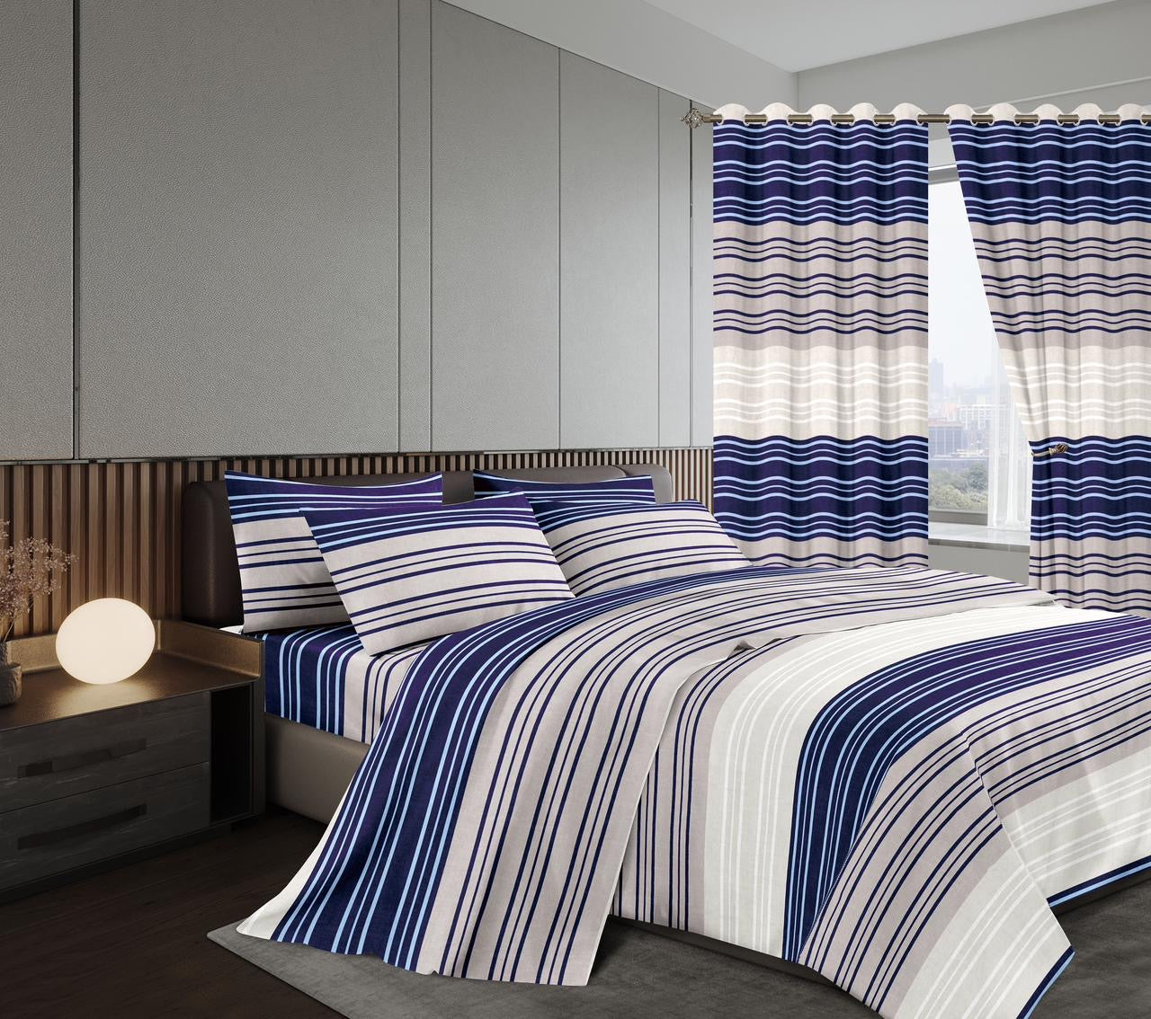Modern Flower Print Bedroom Set - Queen Size Bed Frame, Nightstand & Dresser - Perfect for Master Bedroom & Guest Room Decor