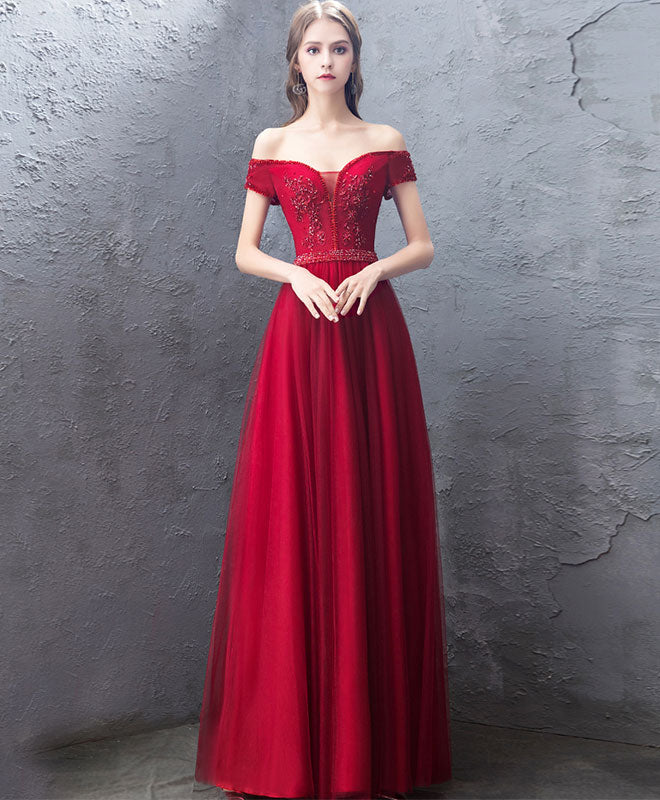 Elegant Burgundy Sweetheart Off-Shoulder Long Prom Dress for Women | Formal Evening Gown for Homecoming, Wedding, and Special Occasions