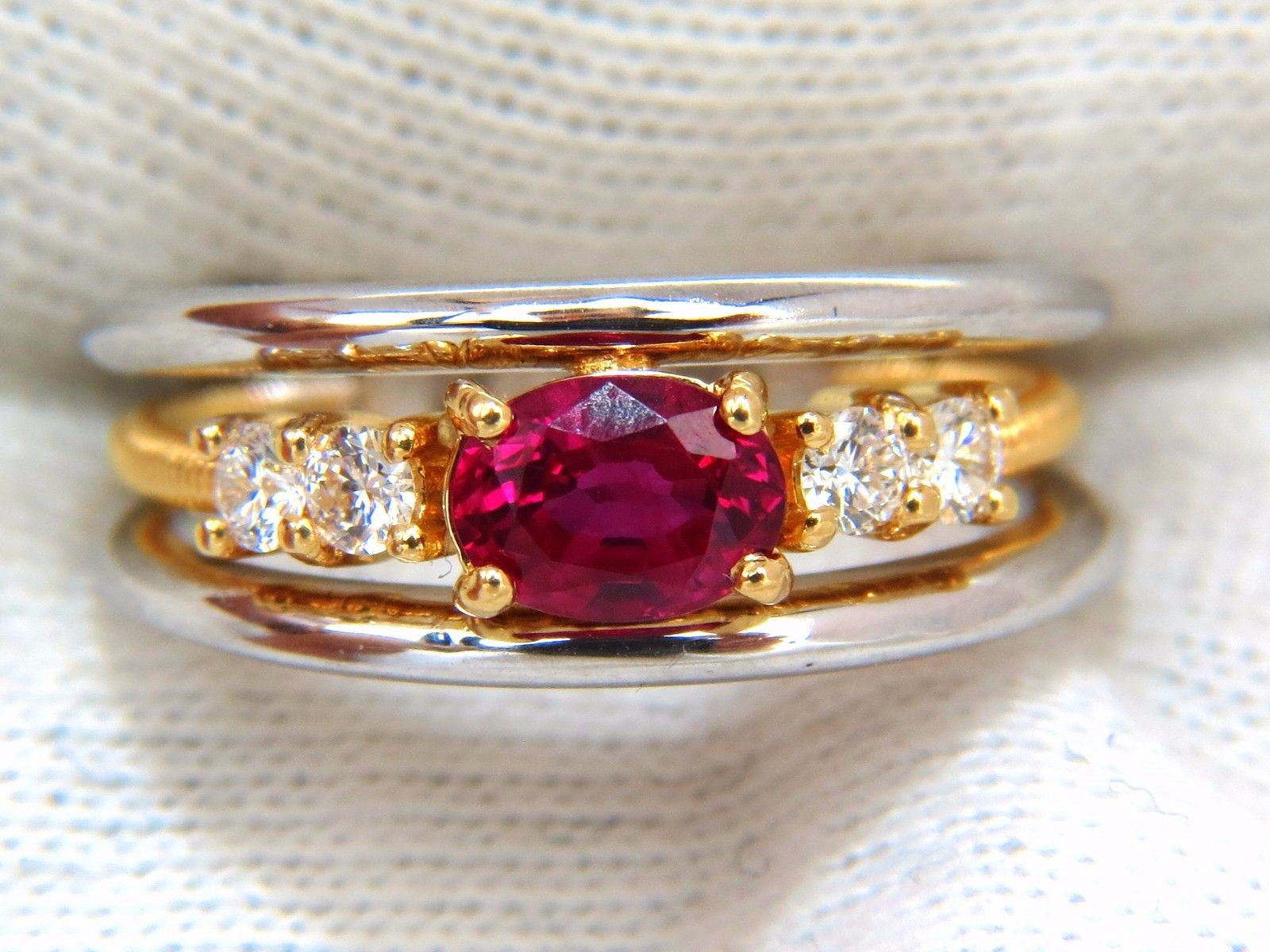 GIA Certified 1.30 Carat Natural Vivid Red Ruby Diamond Ring in 18K Gold Coil Wrap - Elegant Engagement, Wedding & Anniversary Jewelry Gift for Women