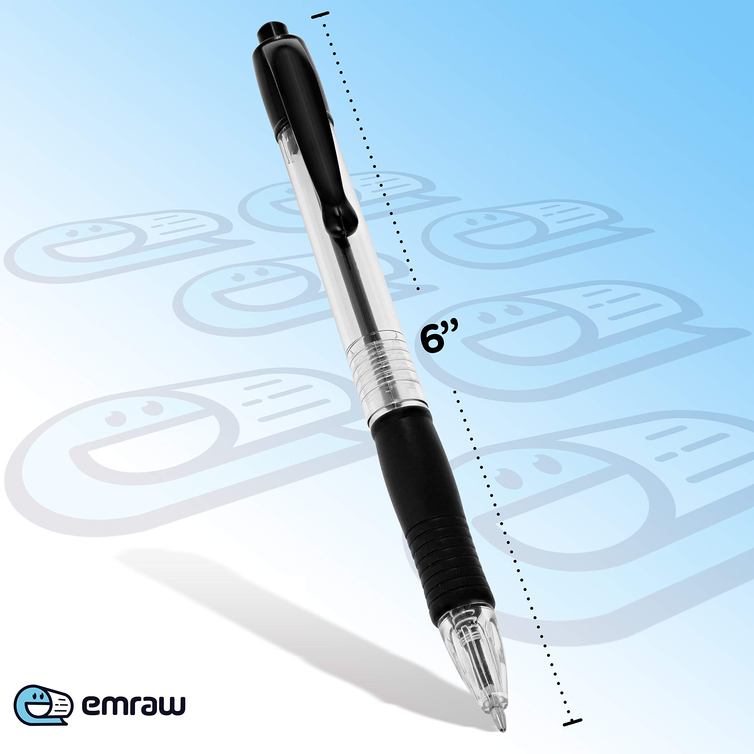 Emraw 4 Black Retractable Ballpoint Pens - Smooth Writing, Comfort Grip, 48-Pack for Home, School, Office & Workspace - Ideal for Note Taking, Journaling & Everyday Use