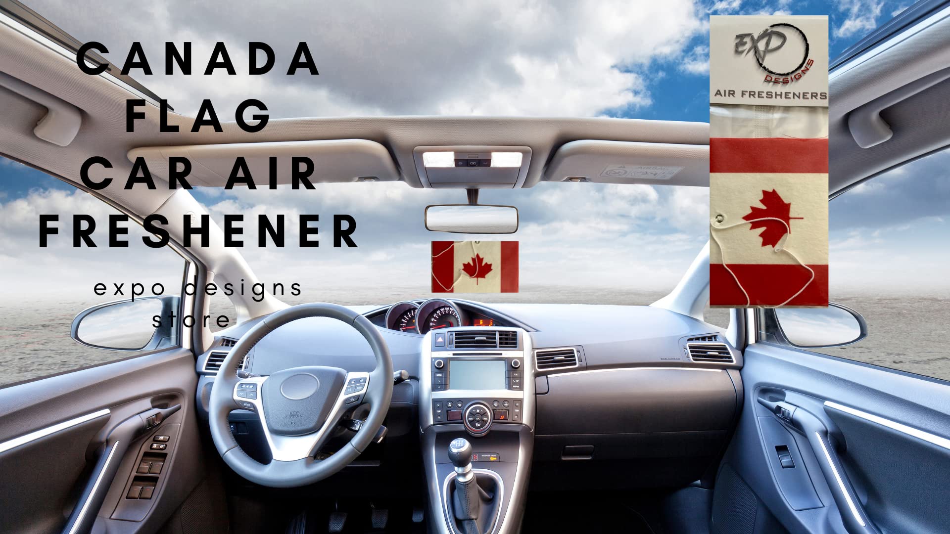 Canada Flag Car Air Freshener - Long-Lasting Fragrance for Vehicles, Home & Office | Patriotic Canadian Decor